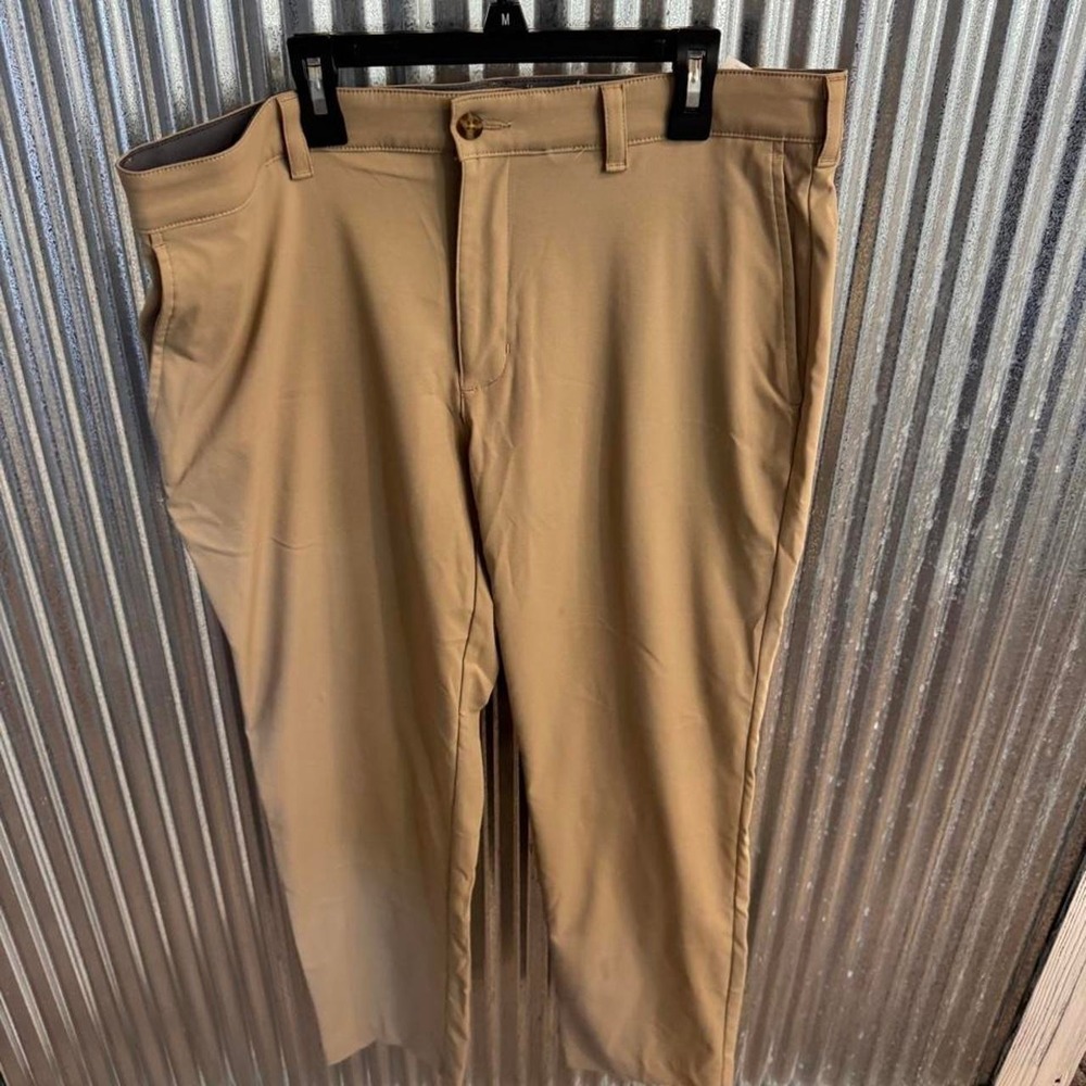 Ben Hogan Tan Golf Pants Men's 34x30 Performance Flat Front Trousers